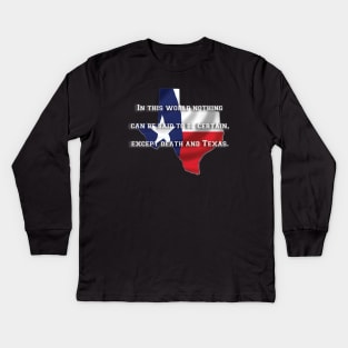 Death and Texas State backdrop Kids Long Sleeve T-Shirt